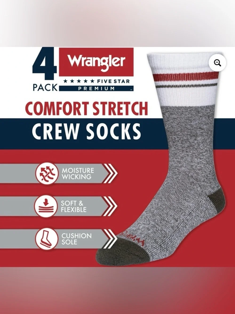 Wrangler Men's Cozy Cabin Socks ,4 Pack Shoe Size 6-12